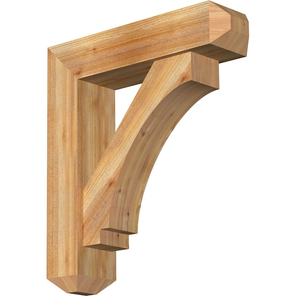 Ekena Millwork Imperial Craftsman Rough Sawn Bracket w/ Offset Brace, Western Red Cedar, 8"W x 32"D x 36"H BKT0806X32X36IMP04RWR - main